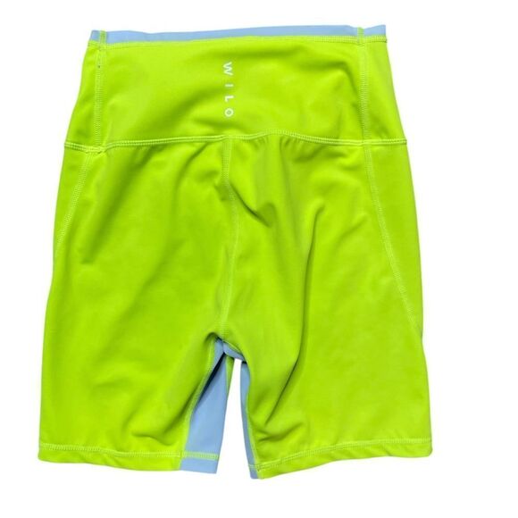WILO Colorblock Bike Shorts Neon Green / Neon Yellow Size Small - Picture 2 of 4